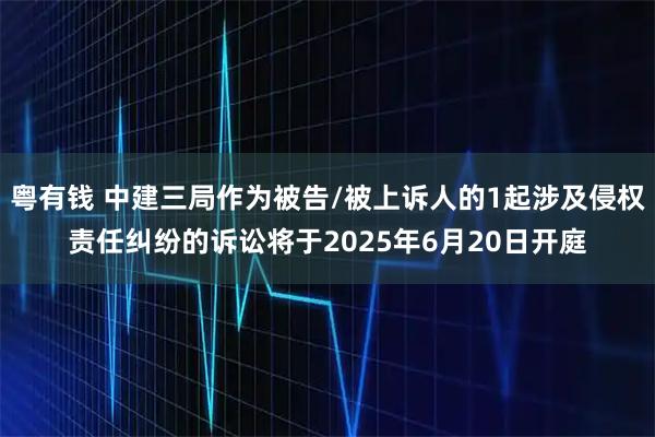 粤有钱 中建三局作为被告/被上诉人的1起涉及侵权责任纠纷的诉讼将于2025年6月20日开庭